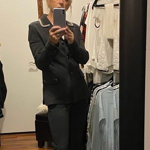Cabi Charcoal Ponte Knit Crew Blazer